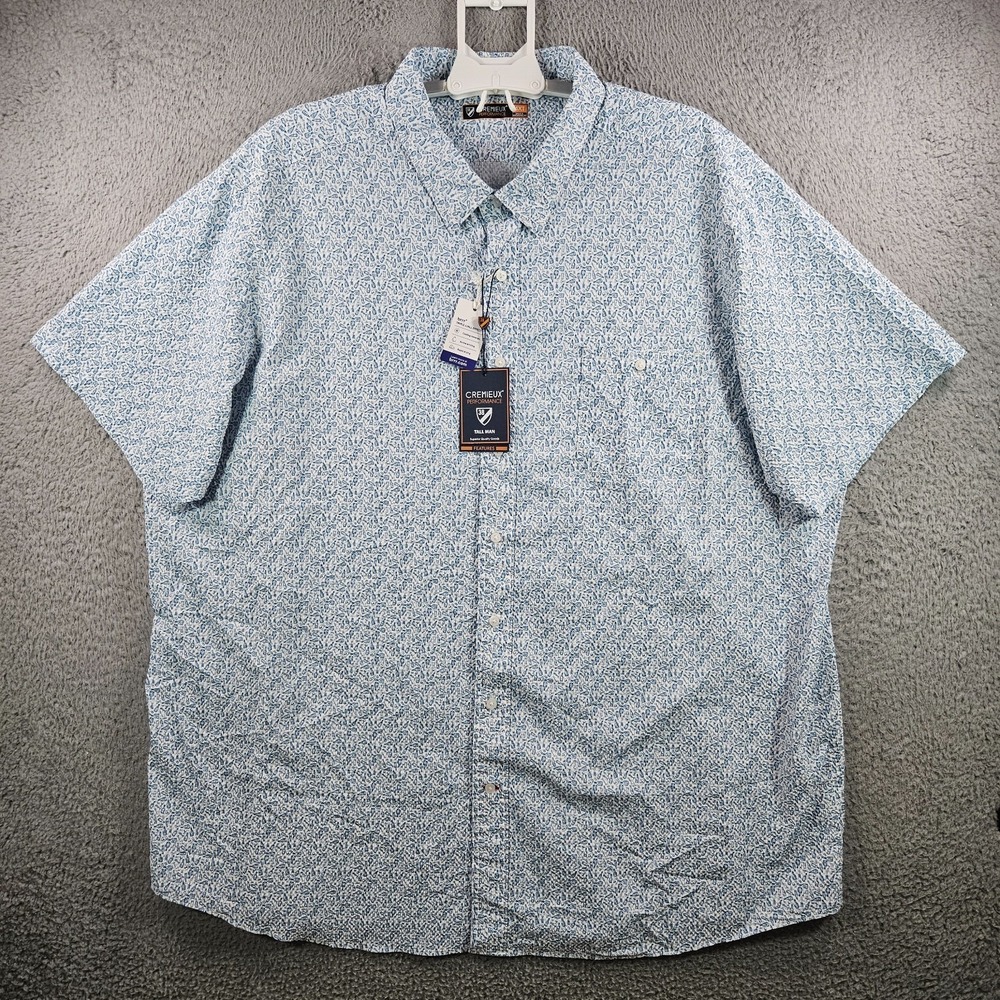 NEW Cremieux Performance Shirt Men 4XT UPF 30+ Short Sleeve Whisky Wine Print